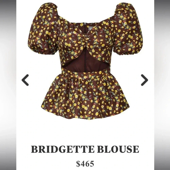 NWT AUTUMN ADEIGBO Bridgette Puff Sleeve Cut-Out Top size 4 - Picture 2 of 14